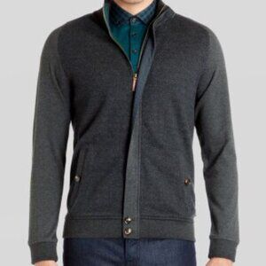 Ted Baker Jensill Herringbone Zip Cardigan Size 5 (US L)